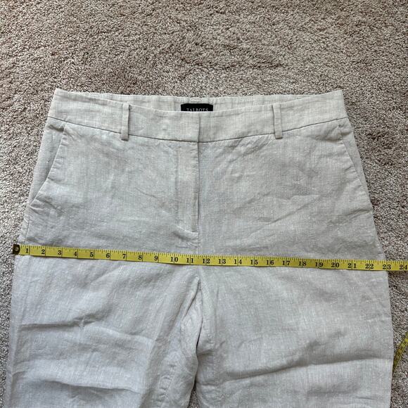 Talbots 100% Linen Wide Leg Crop Pants Trousers Comfort Waist Tan 12 Coastal - Picture 10 of 12